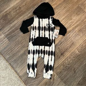 Rags Long Sleeve Hooded Tie Dye Romper- NWT